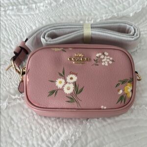 Coach Pink Daisy floral Crossbody/belt Bag